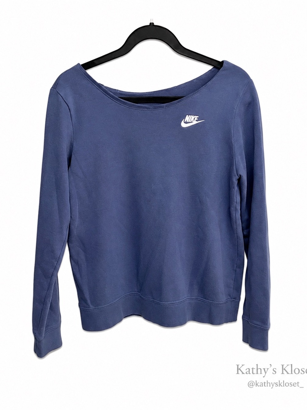 Nike Women’s Blue Crewneck Sweatshirt with White Logo